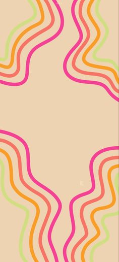 an abstract background with wavy lines in pink, yellow and orange colors on a beige background