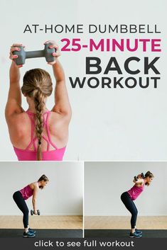 a woman doing dumbble 25 - minute back workout