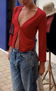 Outfits With Red, Red Top Outfit, Style Muse, Dream Clothes, Casual Fits, Look Fashion