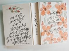 an open bible with watercolor flowers and the words, i am not sure if you are