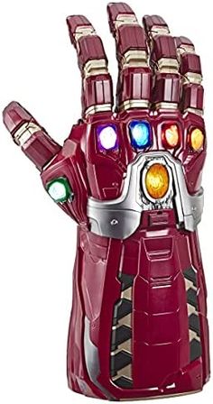 a hand that has lights on it and is shaped like iron man's hands