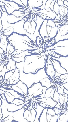 a blue and white flower pattern on a white background