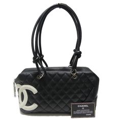 Chanel Cambon Line Coco Mark Mini Bowling Bag Black White Mini Bowling, Chanel Cambon, Bowling Bags, Bowling, Bago, Coco, Bag Lady, Chanel, Shoulder Bag