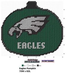 the philadelphia eagles logo is shown in this cross stitch pattern