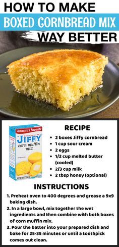 a recipe for cornbread mix on a plate