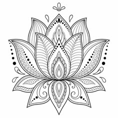 a black and white drawing of a lotus flower on a pink background with the words, `