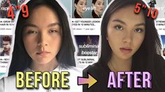 before and after photoshopped on the face of a woman