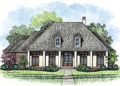 this is an artist's rendering of the front elevation of these european home plans