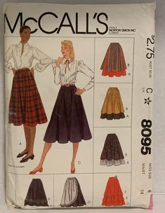 a woman's skirt and blouse pattern with pleated hems, in two lengths