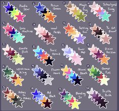 the star stickers are all different colors