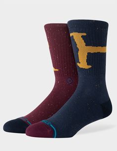 Stance X Harry Potter Ron & Harry Crew Socks. Ten Points For Gryffindor! Inspired By Ron And Harry's Christmas Sweaters, These Combed Cotton Blend Socks Bring Touch Of Magic To Your Holiday Fit. Crew Height. Cotton Blend. Medium Cushioning. Targeted Cushioning. Arch Support. Seamless To Closure. 73% Combed Cotton 17% Polyester 8% Nylon 2% Elastane. Machine Wash. Imported. Sizes:m: M 6-8.5 W 8-10.5l: M 9-13 W 11-13.5 Ron And Harry, Overalls Boys, Chino Pants Women, Wwe T Shirts, Flannel Sweatshirt, Harry Potter Ron, Mens Crew Socks, Boys Graphic Tee, Boys Backpacks