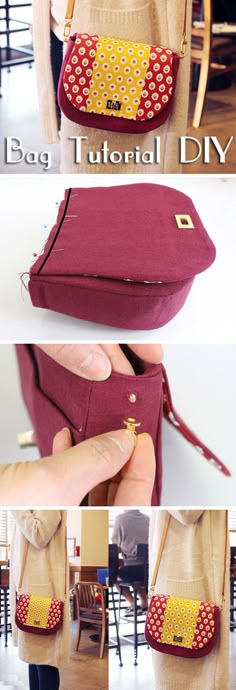 the instructions for how to sew a purse