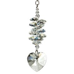 Woodstock Chimes : Crystal Heart Cascade Suncatcher - Ice - Woodstock Chimes : Crystal Heart Cascade Suncatcher - Ice - Annies Hallmark and Gretchens Hallmark, Sister Stores Crystal Wind Chimes, Ice Crystals, Rainbow Maker, Buy Crystals, Crystal Suncatchers, Holiday Ornament, Clear Crystals, Faceted Crystal, Austrian Crystal