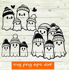 halloween ghost svg files for cricut and silhouettes, with the words svg