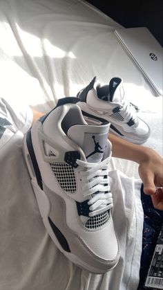 Nice Shoes Jordans, Jordans 4s Retro, Jordan Shoes Girls Sneakers, Phone Case For White Phone, New Jordans 2023, Military Jordan 4, Nike 4s, Jordan 4 Beige, Nike Retro 4