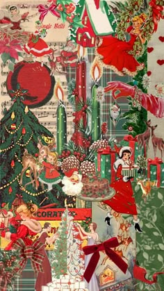 a collage of christmas images and decorations