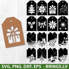 christmas gift tags svg, dxf eps and png