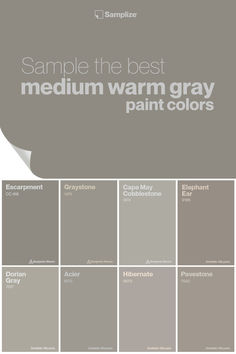 the best medium warm gray paint colors for walls and ceilings, from top to bottom