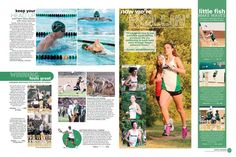 a brochure with pictures of people swimming in the water