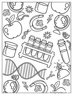 Coloring Pages Middle School, Medical Coloring Pages, Stem Coloring Pages, Free Printable Science Worksheets, Medicine Coloring Pages, Science Colouring Pages, Biology Coloring Pages, Science Coloring Pages, Science Coloring Pages Free Printable