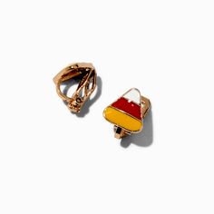 Claire's Candy Corn Clip-On Stud Earrings Piercing Kit, Demi Fine Jewelry, Jewelry Cleaner, Metal Style, Candy Corn, Seasonal Fashion, Gold Earrings Studs, 14kt Gold, Diamond Studs