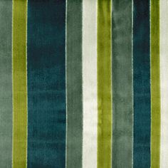 a striped rug with green and white stripes on the bottom, in shades of blue