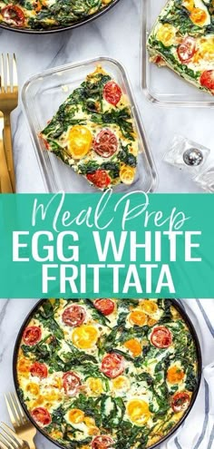 an egg white frittata with spinach and tomatoes