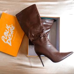 *Brand New* Public Desire Brown Pu Leather Boots. Knee High, Never Worn. Can Fit A Size 7.5-8. Love These Shoes But Just Never Got An Opportunity To Wear Them. Knee High Brown Boots, Clear Heel Boots, Leather Boots Knee High, White Chelsea Boots, Brown Knee Boots, White Knee High Boots, Black Sock Boots, Black Patent Leather Boots, Public Desire Shoes