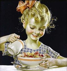 Girl❤️ Giid Morning, Animation Pictures, Image 3d, 수채화 그림, Bohemian Art, Norman Rockwell, Art Club, Vintage Advertisements