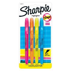 sharpie highlighter pens in assorted colors, set of 4 - multicolored