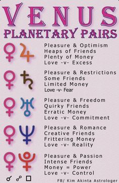 the venus planetary pairs poster is shown in pink and blue, with zodiac symbols on it