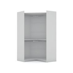 Mulberry Open Corner Closet White - Manhattan Comfort Corner Wardrobe Closet, Corner Cabinet Solutions, Clothing Armoire, Corner Closet, Closet Frame, Corner Wardrobe, Wardrobe Solutions, Modern Tops, Bedroom Closet