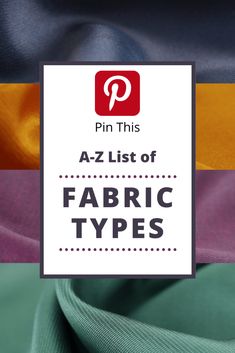 the logo for pin this a - list of fabric types, including green and purple