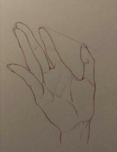 a drawing of a hand holding something in it's right hand with the other hand extended out