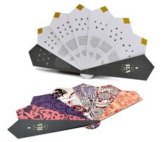 six different types of folded cards with numbers on the front and back, all in various colors