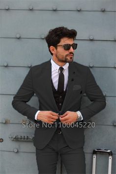 Grey Jacket Black Pants, Man Tuxedo, Suit For Man, Black Pant Suit, Fall Suit, Gray Blazer, Men Suit, Tuxedo For Men