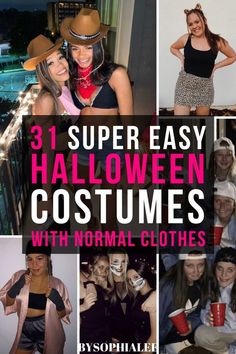 Halloween Costumes With Normal Clothes, Costumes With Normal Clothes, Solo Halloween Costumes Women, Halloween Costumes Last Minute, Costumes Last Minute, Super Easy Halloween Costumes, Halloween Costumes For Women, Last Minute Halloween, Last Minute Halloween Costumes