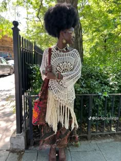 not mine Earthy Girl Outfits Black Women Winter, Afro Centric Fashion Style, Winter Bohemian Outfits Black Women, Earthy Dress Outfits, Modest Earthy Outfits, Black Hippie Outfits, Afro Boho Fashion, Earthy Aesthetic Outfits, Earthy Fits