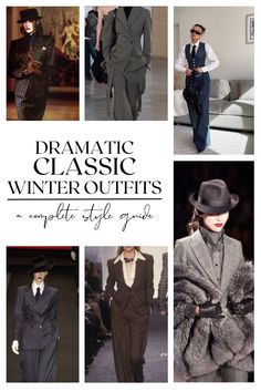 Kibbe Dramatic Classic Winter Outfits: A Complete Style Guide Dramatic Classic Winter, Dramatic Classic Style Outfits, Classic Natural Essence, Classic Kibbe Body Type, Dramatic Clothes