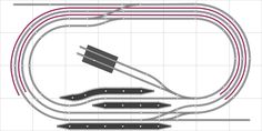 a diagram of the track layout for an upcoming model train set, with different tracks