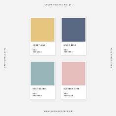 the color palette is shown in four different shades