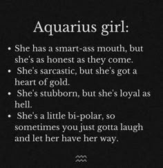 the poem aquarius girl is written in black and white