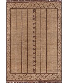 a brown rug with fringes on it