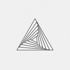 a black and white drawing of a triangle