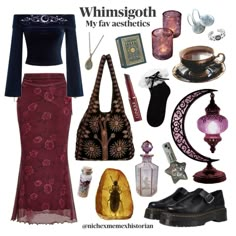 Witch Vibes Outfit Modern, Witchy Mom Outfits, Cute Witch Outfits, Witchy Aesthetic Outfit, Whimsical Clothes, Witch Aesthetic Fashion, Moodboards Aesthetic, Vintage Whimsigoth