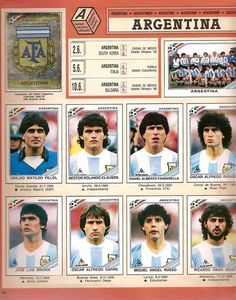 the argentina soccer team's official stickers are shown in this advertise