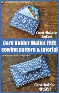 the card holder wallet sewing pattern is shown