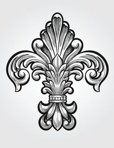 an ornate design element in black and white on a gray background stock photo 549716