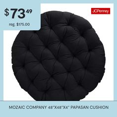 a black round chair cushion with the price $ 739 00 on sale at jcheney com