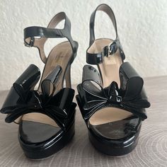 Valentino Shoes. Black With Bow Detail. Size 7 Us Or Size 37 European. Valentino Black, Valentino Shoes, Bow Detail, Gothic Lolita, Shoes Black, Size 7, Women Shoes, Women Shopping, Black